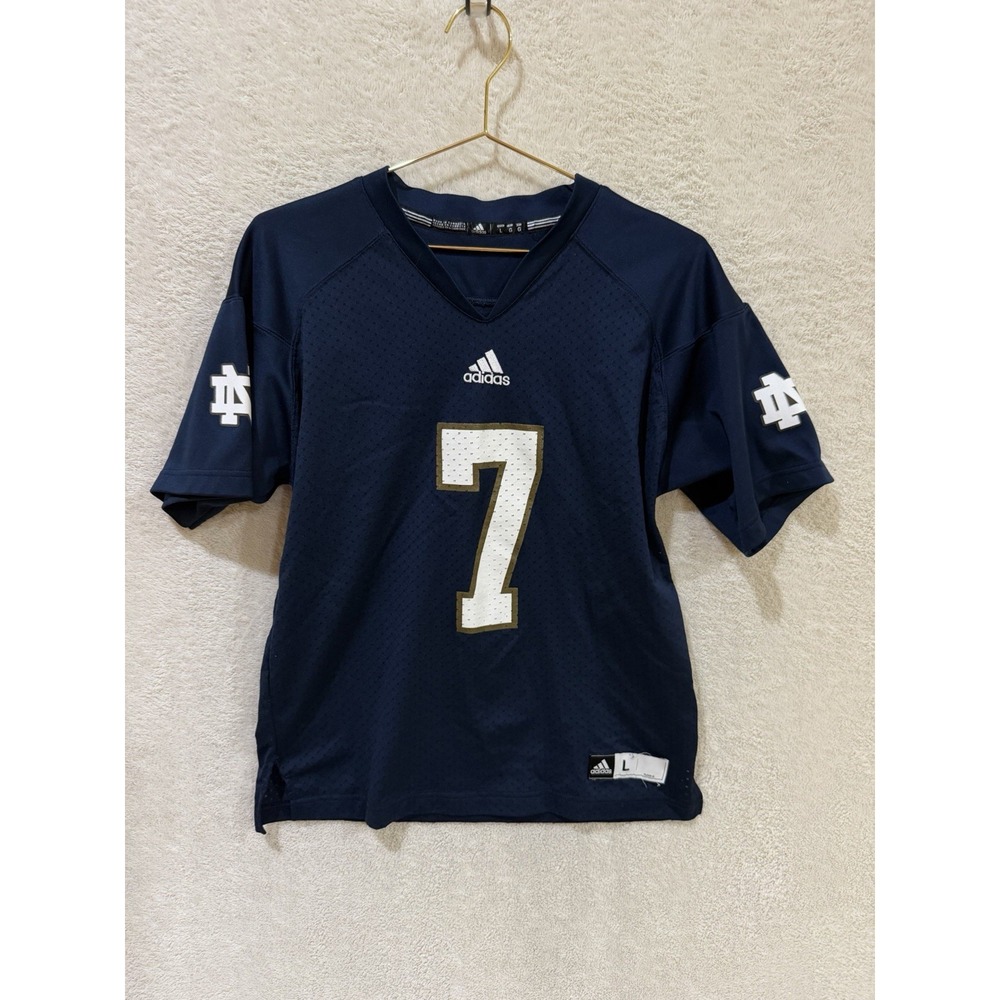 Adidas Jersey Kids Large (14-16) Blue Notre Dame Fighting Irish NCAA #7 Football